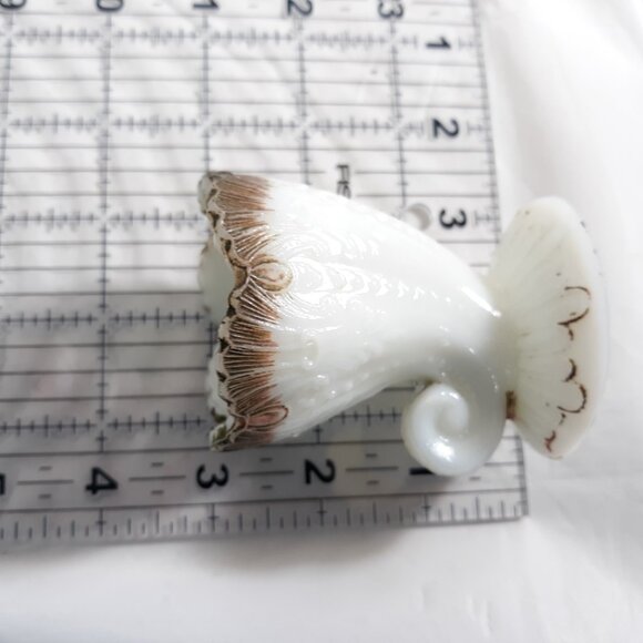 Milk Glass Cornucopia Toothpick Holder Antique - Picture 4 of 5
